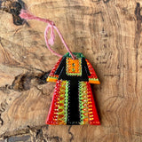 Art - Small Decorative Palestinian Dress | Clay Thob Magnet Or Ornament