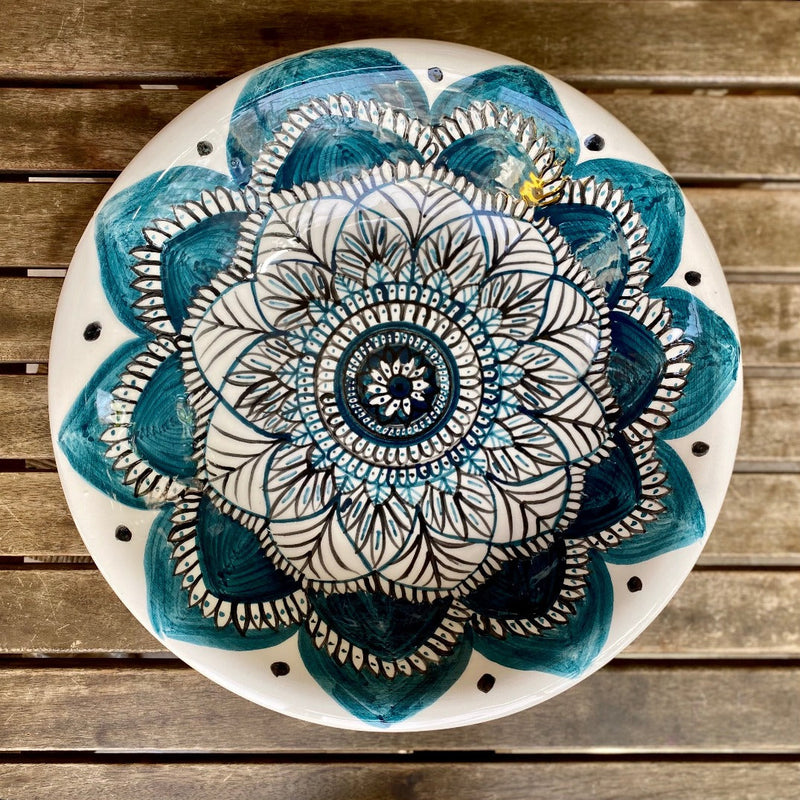 Ceramics - Hand Painted Ceramic Serving Bowl From Palestine