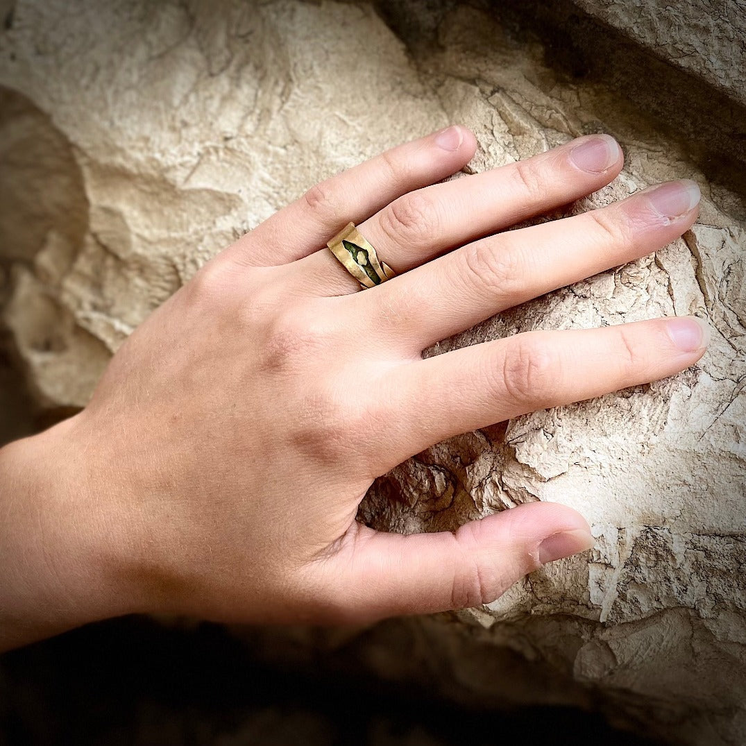 Gold Jewelry - Gold Palestine Map Ring | 21k Gold Plated | Stones From Palestinian Cities