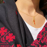 Gold Jewelry - Palestine Map Necklace 21k Gold Plated | Stones From Falasteen