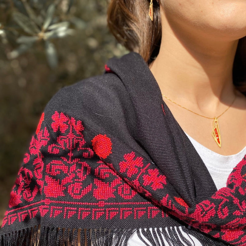 Gold Jewelry - Palestine Map Necklace 21k Gold Plated | Stones From Falasteen