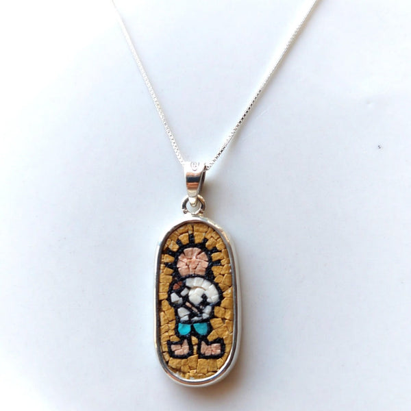 Handmade Jewelry - Handala Micro Mosaic Necklace | Hand Crafted In Bethlehem