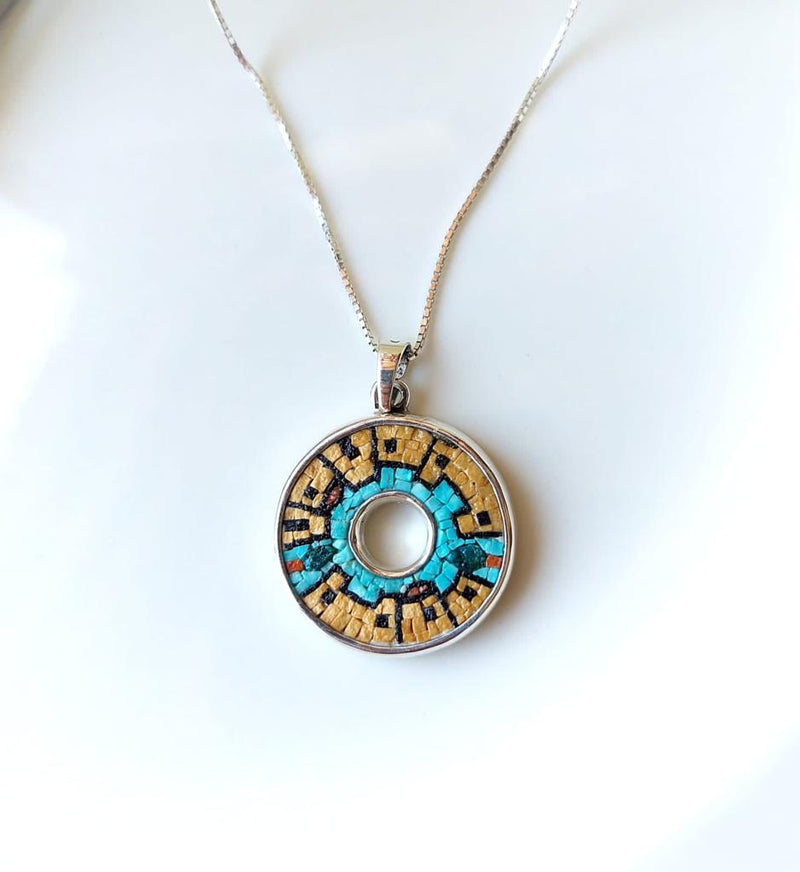 Micro Mosaic Necklace Holy Land Old City | Hand Crafted Silver from Bethlehem