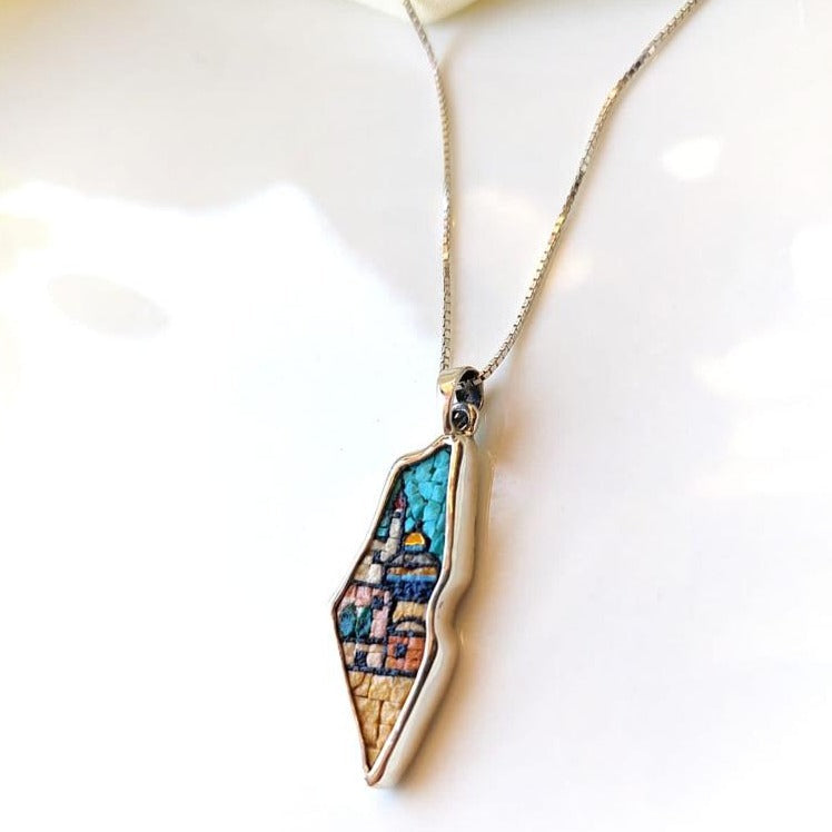 Handmade Jewelry - Micro Mosaic Jewelry | Hand Crafted Tiny Landscape Of Jerusalem