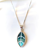 Handmade Jewelry - Micro Mosaic Necklace | Hand Crafted Olive Leaf Jewelry From Bethlehem