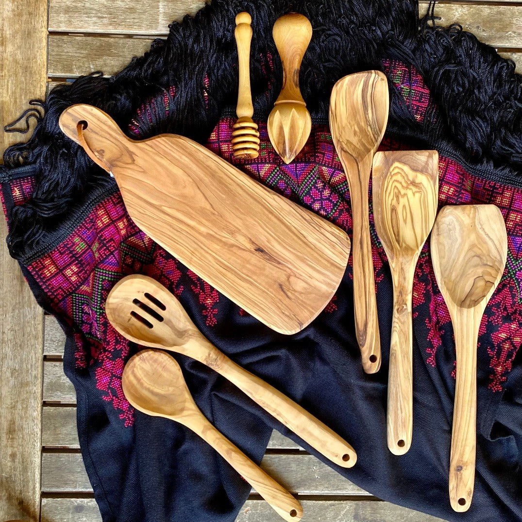 Curated Olive Wood Kitchen Set | Gift Box for the Foodie | Hand Carved