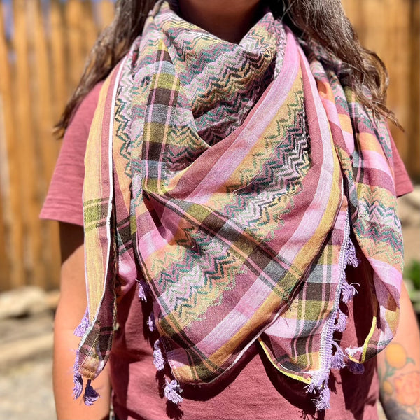 Keffiyehs - Palestinian Keffiyeh Made In Palestine In Lavender Fields Style
