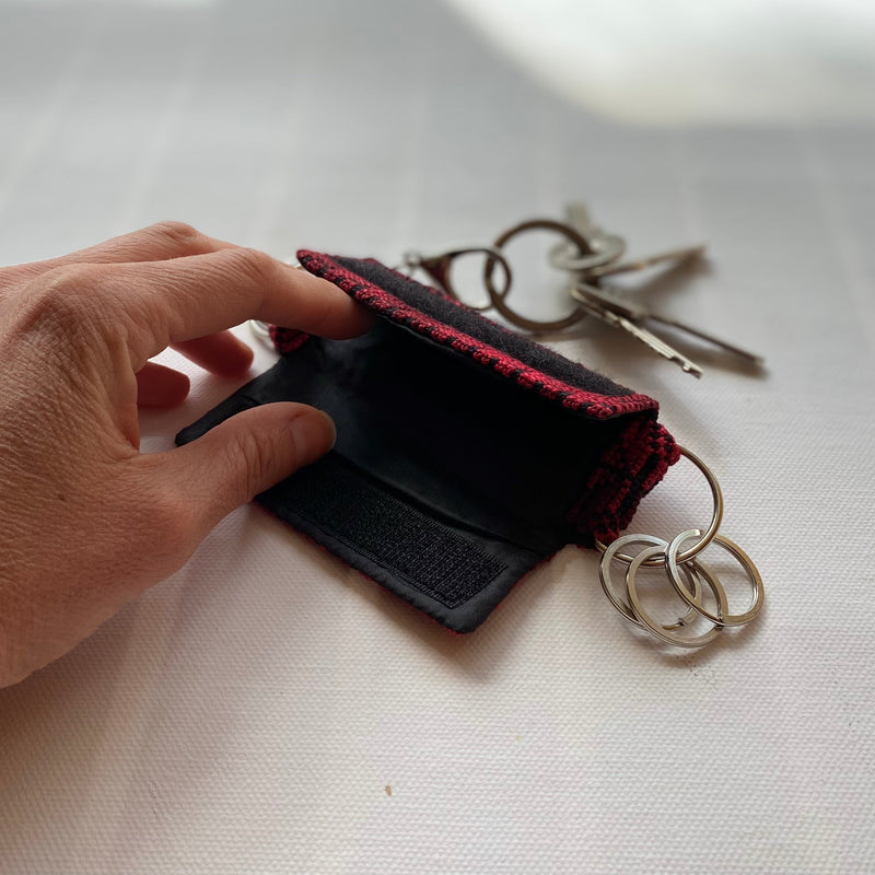 English Tan Leather ID Keychain Wristlet Wallet