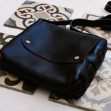 Leather & Clothing - Woven Strap Cross Body Leather Bag | Handmade In Palestine