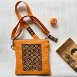 Leather - Tatreez And Leather Crossbody Bag With Palestinian Embroidery On Brown Leather