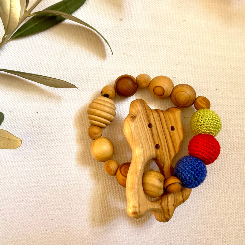 Little Olea - Wooden Teething Ring With Fox Pendant