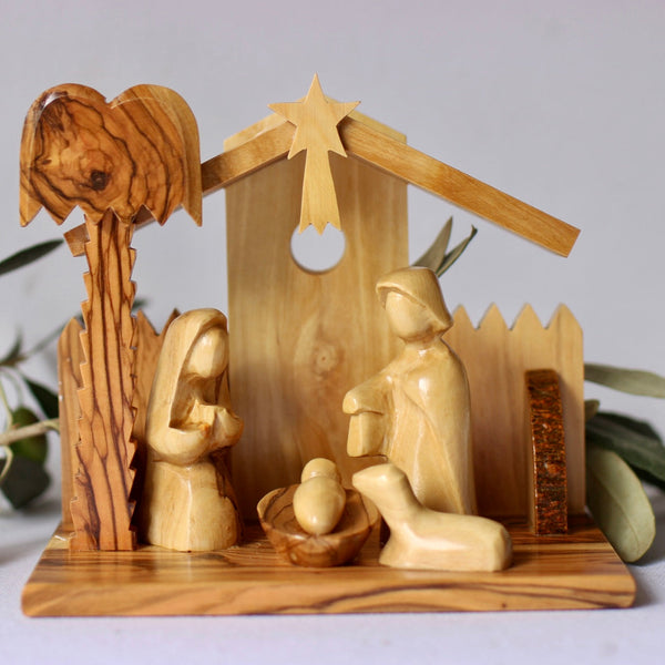Nativity Sets - Hand Carved Olive Wood Nativity From Bethlehem