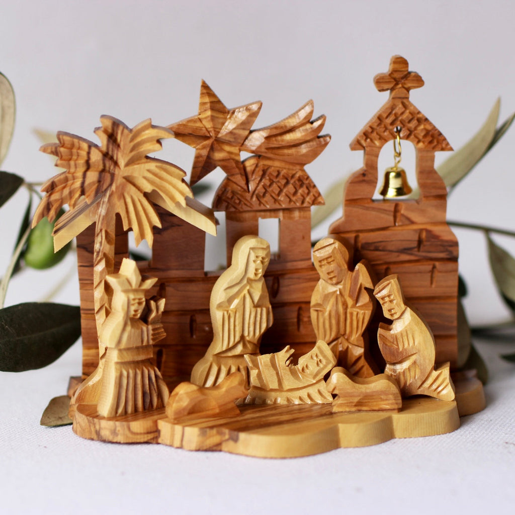 Small Olive Wood Nativity Scene from Bethlehem | Handmade Palestine