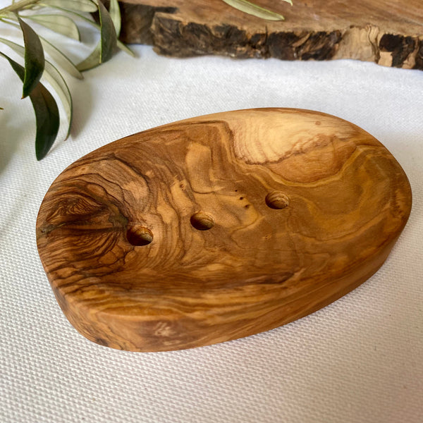 Olive Wood - Olive Wood Soap Dish Oval Shape