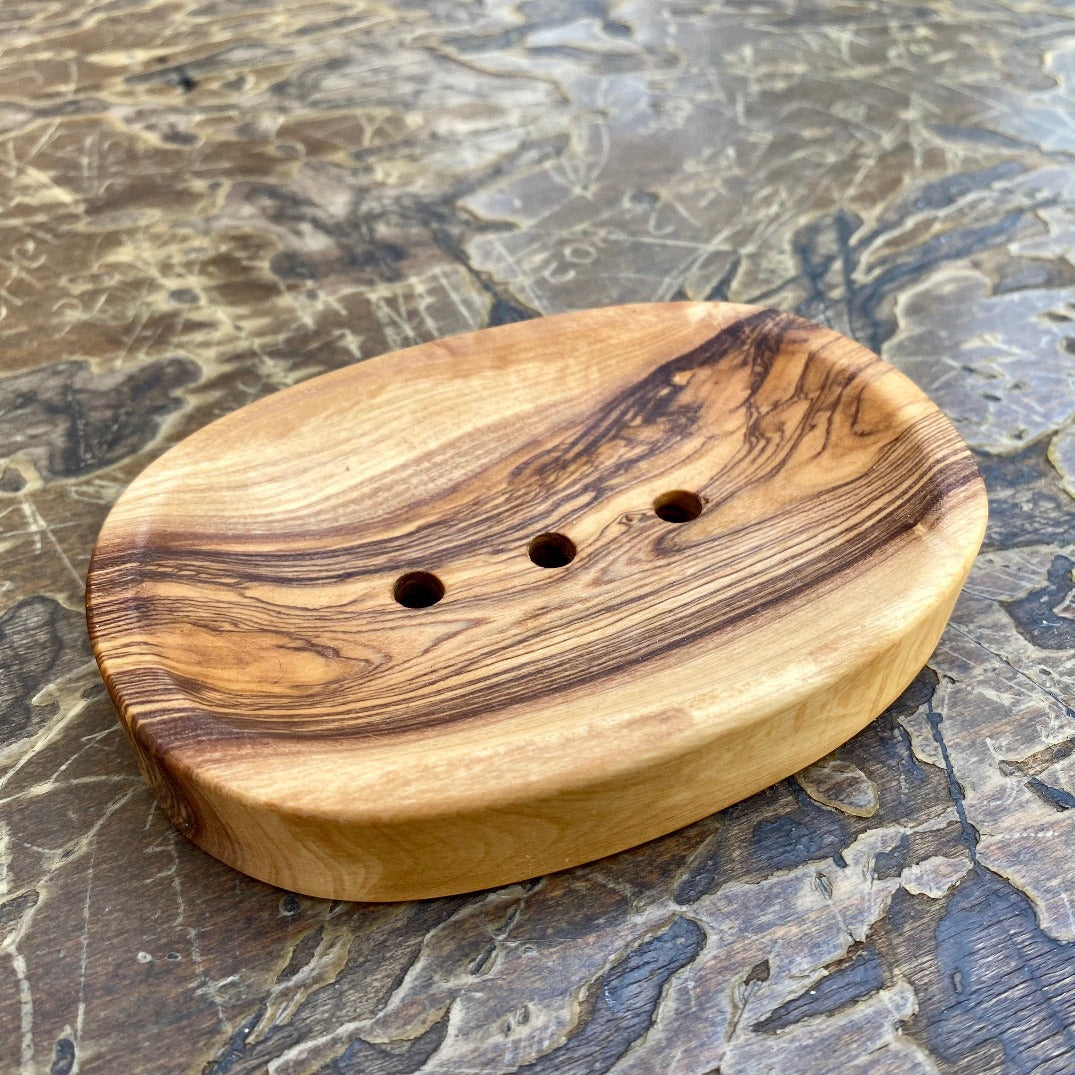 Olive Wood - Olive Wood Soap Dish Oval Shape