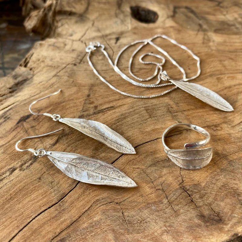 Sterling Silver Olive Leaf Necklace | Handmade Palestine