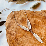 Silver Jewelry - Sterling Silver Necklace In Y Shape 3-Olive Leaf