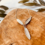 Silver Jewelry - Sterling Silver Necklace In Y Shape 3-Olive Leaf