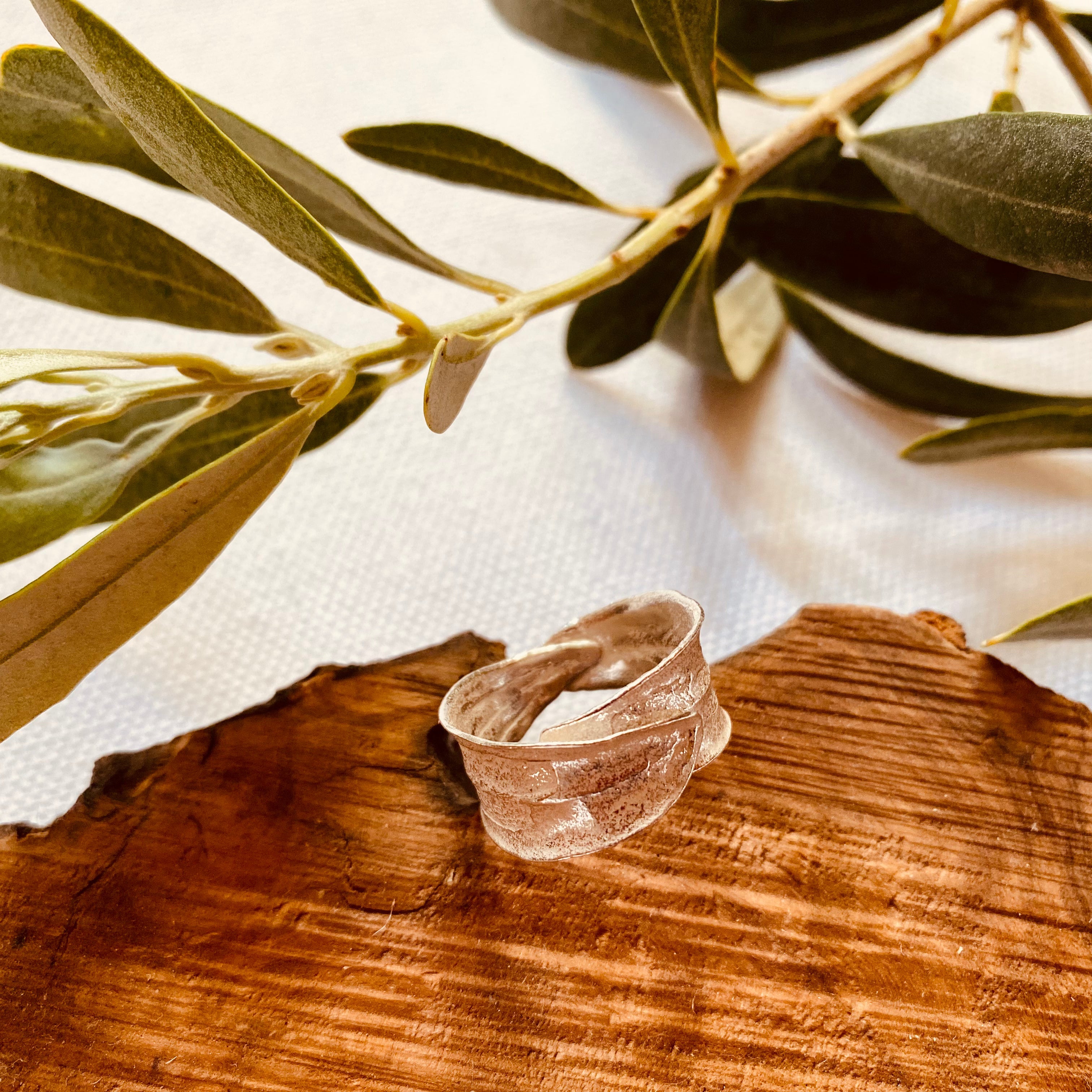 Silver Jewelry - Sterling Silver Ring - Double Wrapped Olive Leaf