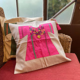 Tatreez - Embroidered Cushion Cover With Palestinian Thob And Tatreez