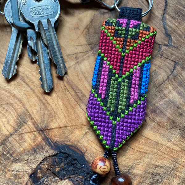 Tatreez - Traditional Embroidered Key Chain From Gaza