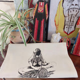 Tote - Hajja With Saniya On Palestinian Made Mansouri Fabric Tote Bag With Palestinian Art