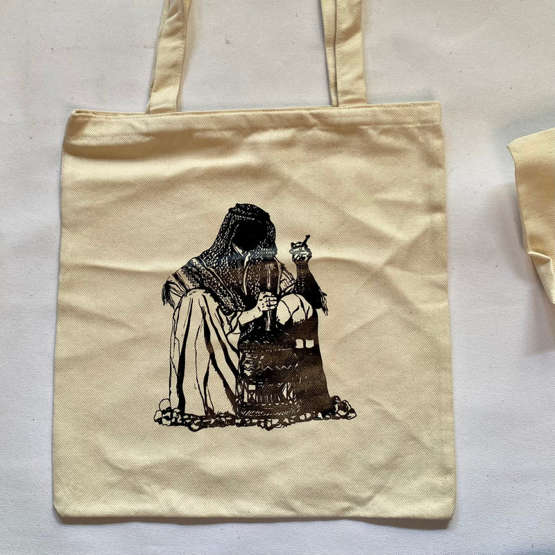 Traditional Palestinian Mansouri Tote Bag with Ammo Design | Occupied Shatha