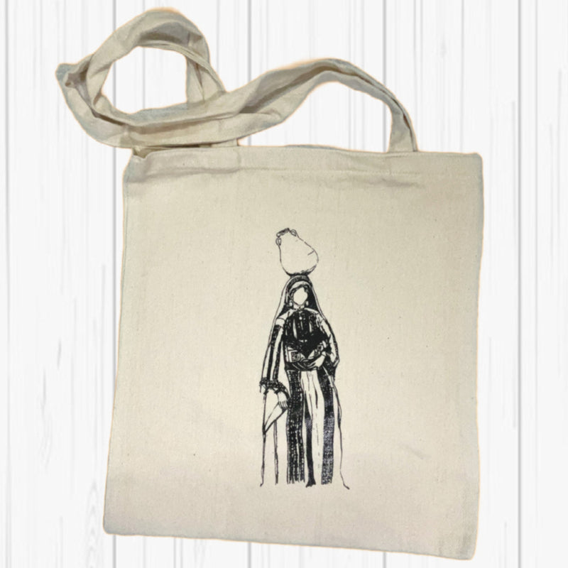 Mansouri Tote Bag with Palestinian Women Design | Occupied Shatha