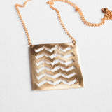 Brass Jewelry - Brass Necklace In A Traditional Tile Design