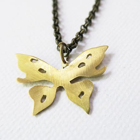 Brass Jewelry - Butterfly Necklace In Brass