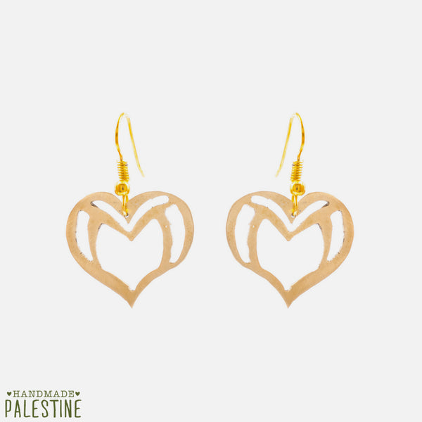 Brass Jewelry - Heart Earrings In Brass