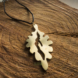 Brass Jewelry - Oak Leaf Necklace In Brass