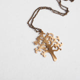 Brass Jewelry - Olive Tree Of Life Necklace In Brass