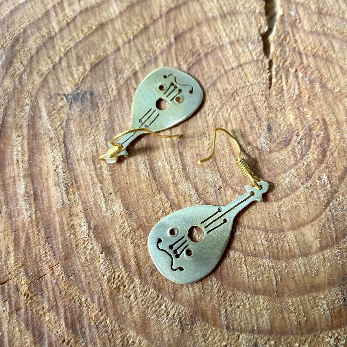 Brass Jewelry - Oud Earring In Brass From Palestine