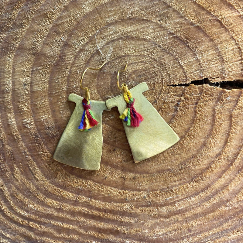 Brass Jewelry - Thobe Earrings With Thread