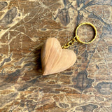 Christian Statues - Olive Wood Heart Keychain