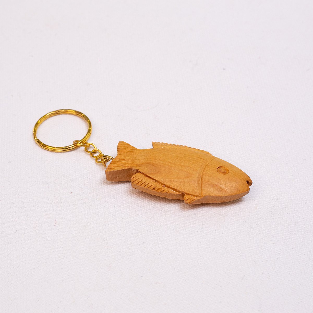 Christian Statues - Olivewood Fish Keychain