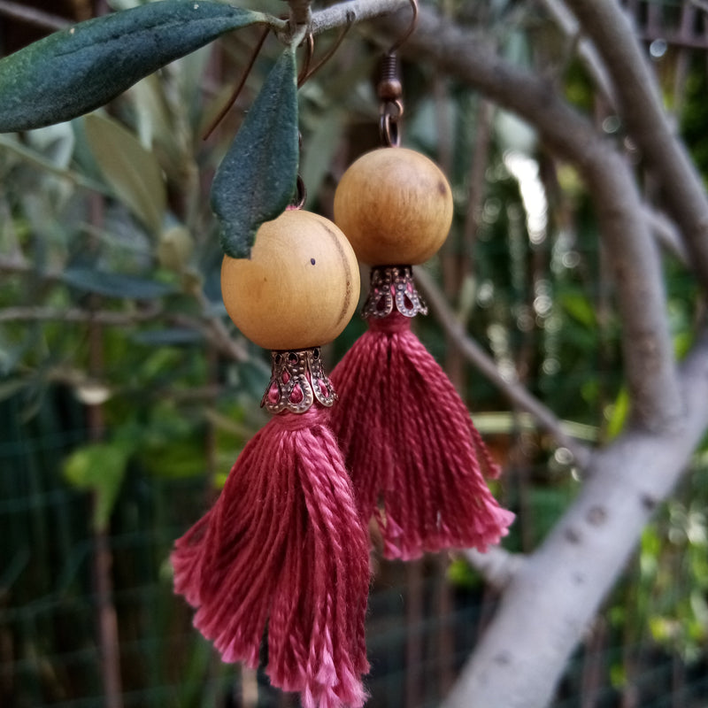 Handmade Jewelry - Tassel Earring In Autumn Colors