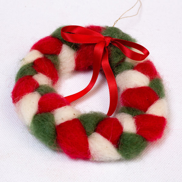 Holiday - Wreath Ornament In Handmade Felt