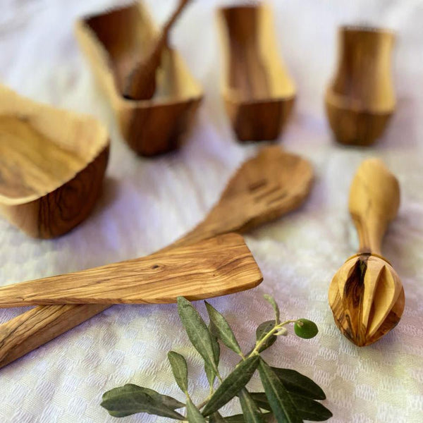 Olive Wood Utensil Set, Wooden Utensils for Cooking, Kitchen Utensils Set,  4-pcs