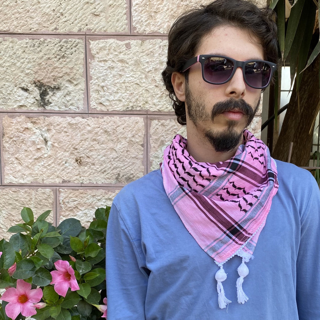 Keffiyeh Made in Palestine in Pink Style | Handmade Palestine