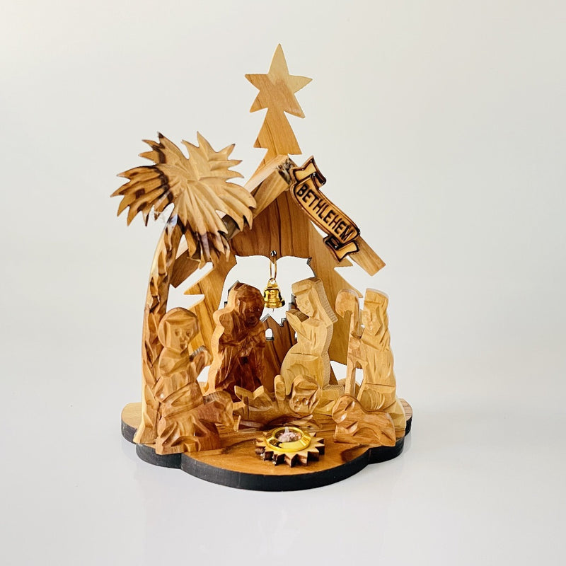 Nativity Sets - Hand Carved Olive Wood Nativity From Holy Land