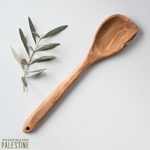 Olive Wood - Angled Large Spoon
