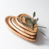 Olive Wood - Holy Land Olive Wood Heart Shaped Dish Set