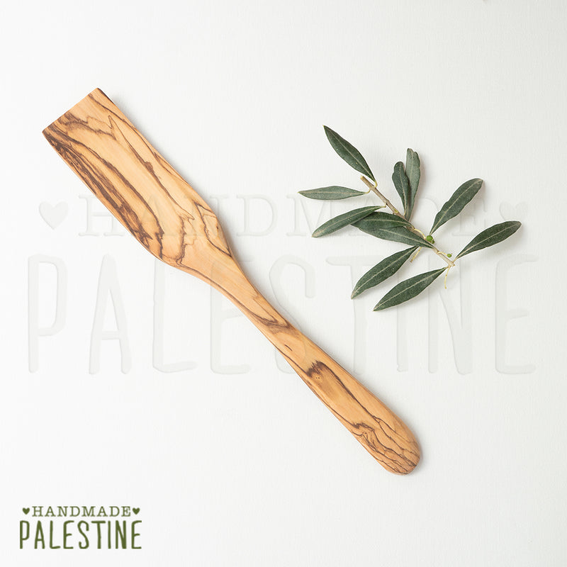 Olive Wood - Kitchen Utensils: Curved Long Spatula