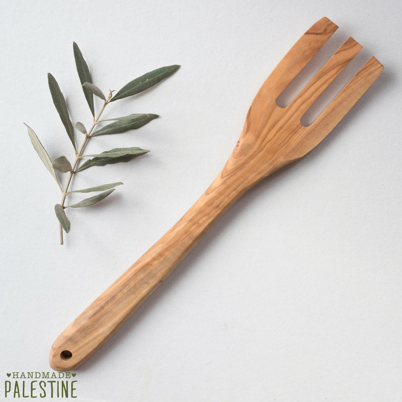 Olive Wood - Large Fork & Spoon Bundle - Salad Utensils