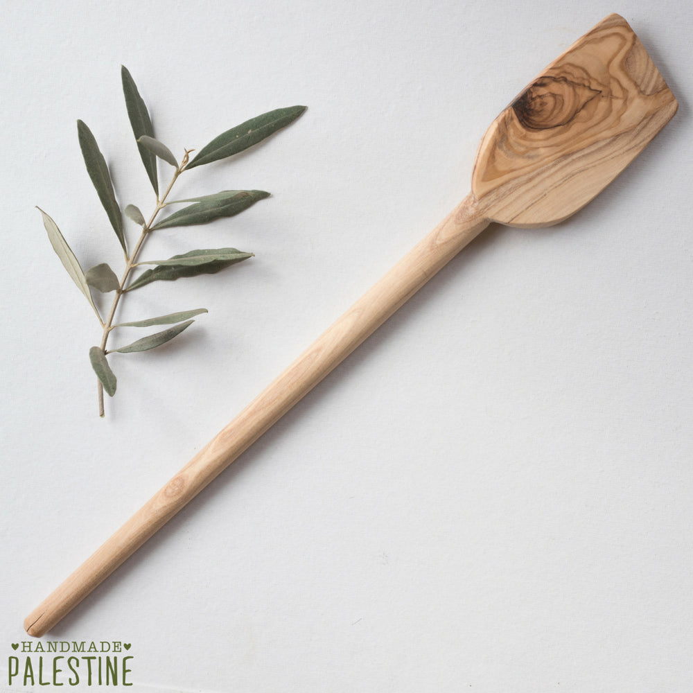 Cooking Utensil - Olive Wood Spatula On Skinny Handle