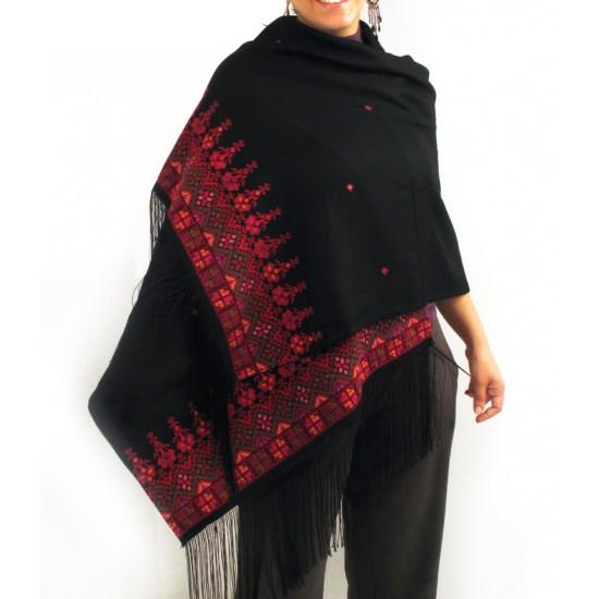Scarves And Shawls - Rectangle Embroidered Shawl In Mashrabiya Motif