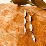 Silver Jewelry - Dangling 3 Olive Leaf Earring In Sterling Silver