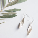 Silver Jewelry - Handmade Sterling Silver Earring Of Twisted Olive Leaf